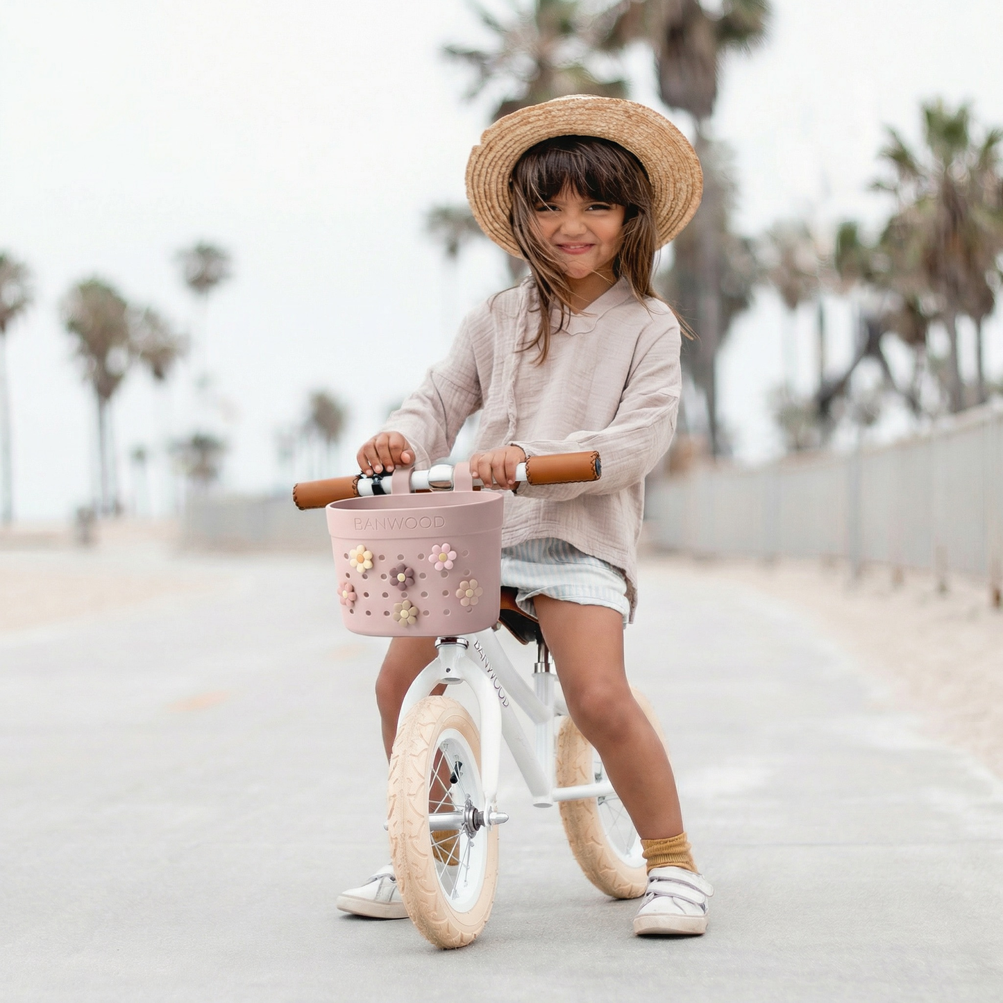 Pin & Ride Eco Scooter Basket - Faded Pink