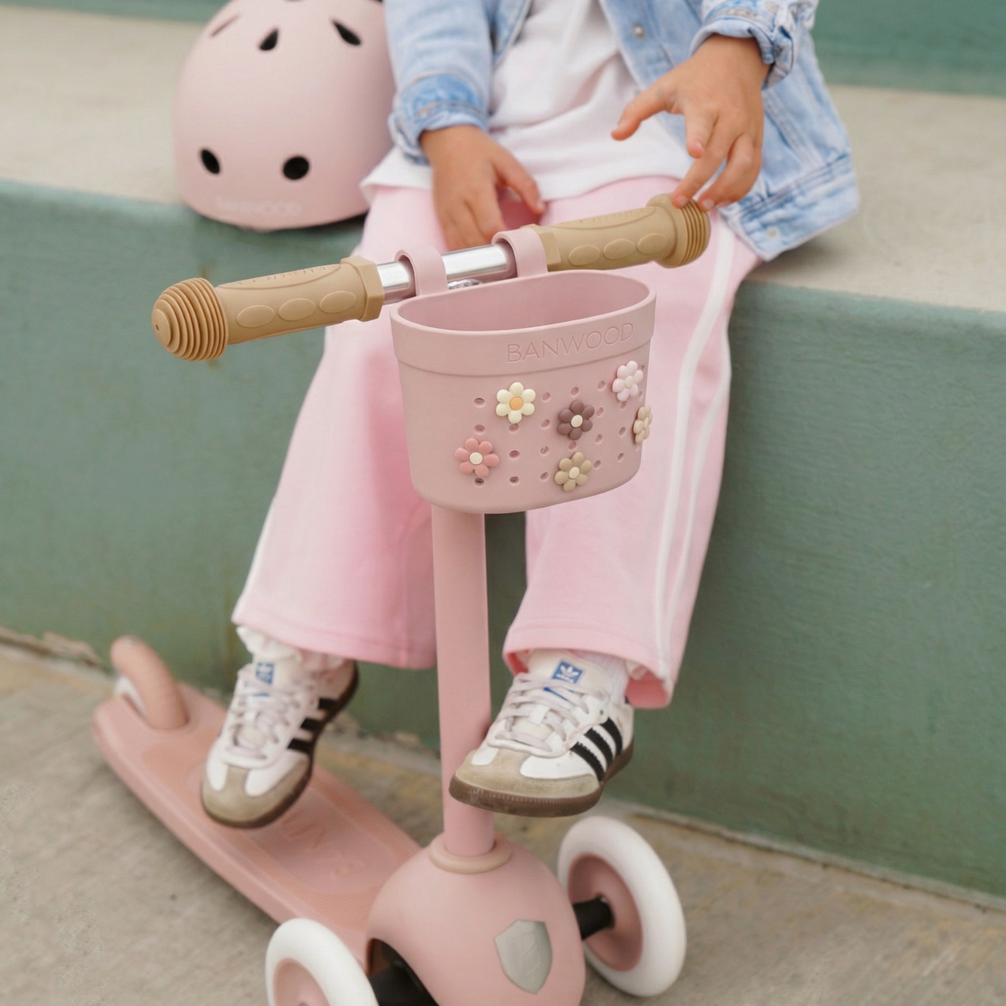 Pin & Ride Eco Scooter Basket - Dusty Rose