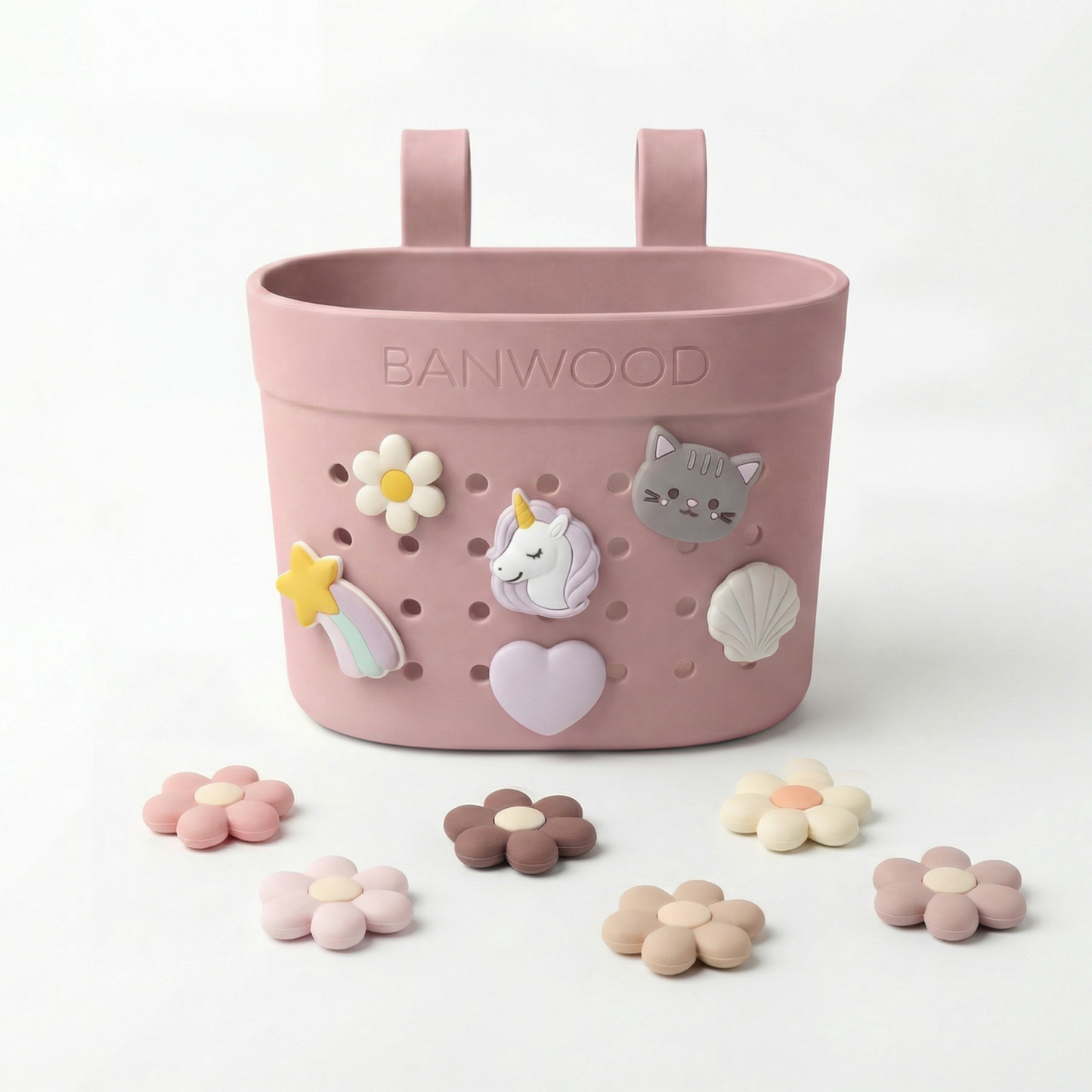 Pin & Ride Eco Scooter Basket - Dusty Rose
